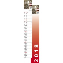 Streifenkalender S-700 70 cm-schwarz /880_ rot